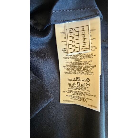 Brooks Brothers Sleeveless Sash Tie Navy Blue Blouse, New, Sz 8 - Picture 8 of 10